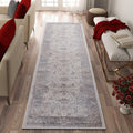 Roomfitters 2X8 Machine Washable Boho Vintage Area Rug Non Slip Pet Friendly Indoor Living Room Decor Carpet Brown Beige