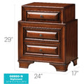 Roomfitters 3 Drawer Nightstand Charming Wood Grain Curved Fronts Fully Assembled Modern Storage Tower