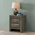 Roomfitters 3 Drawer Nightstand Elegant Gray Wood Grain Curved Fronts Fully Assembled Modern Bedroom Storage Tower
