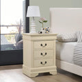Roomfitters 3 Drawer Nightstand Traditional Finish Black Handles Fully Assembled Classic Bedroom End Table