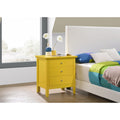 Roomfitters 3 Drawer Nightstand Vibrant Wood Grain Silver Knobs Fully Assembled Modern Bedroom End Table