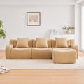 Roomfitters 3 Seat Teddy Fabric Boneless Sofa With Chaise No Assembly 32D Sponge Couch