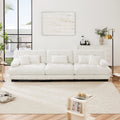 Roomfitters 3 Seater Modular Chenille Sofa Deep Seat Cloud Couch With Round Bolster Armrests