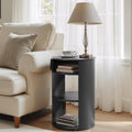 Roomfitters 3 Tier Round Side Table Modern Storage End Table Nightstand For Bedroom Living Room