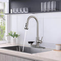 Roomfitters 3 In 1 Kitchen Faucet With Pull Down Sprayer And Integrated Glass Rinser High Arc Sink Faucet