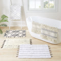 Roomfitters 32X20 Woven Texture Stripe Bath Rug Natural Boho Handwoven Runner Taupe Decorative Bath Rug Non Skid Backing