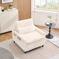 Roomfitters 33 Inch Corduroy Convertible Sleeper Chair Pull Out Single Sofa Bed With Pockets For Small Spaces