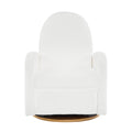 Roomfitters 360 Swivel Glider Recliner Chair Boucl Nursery Armchair Padded Motion Lounger Solid Wood Base