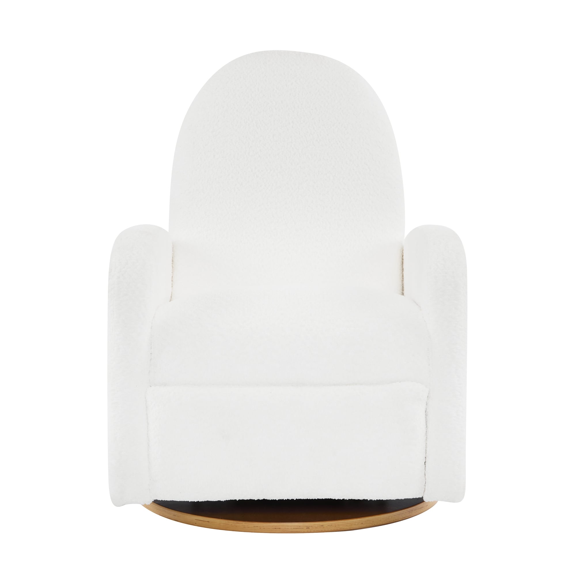 Roomfitters 360 Swivel Glider Recliner Chair Boucl Nursery Armchair Padded Motion Lounger Solid Wood Base