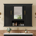 Roomfitters 36 Bathroom Medicine Cabinet Textured Wall Mounted Mirror Cabinet With 3 Doors Open Shelf