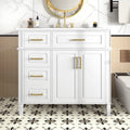 Roomfitters 36 Bathroom Vanity With Sink Solid Pinewood Frame 4 Drawers Soft Close Doors Adjustable Shelf