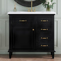 Roomfitters 36 Bathroom Vanity With Sink Solid Wood Frame 2 Flip Drawers Soft Close Cabinet With Door Rack