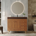 Roomfitters 36 Freestanding Bathroom Vanity With Sink Mid Century Modern Storage Cabinet 5 Drawers