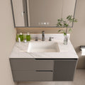 Roomfitters 37 Inch Bianco Carrara Venato Vanity Top With Rectangular Undermount Sink Sintered Stone Counter White