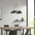 Roomfitters 4 Light Metal Shade Chandelier Black Gold Bowl Pendant Light Industrial Antique Brass Dining Room Ceiling Light