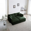 Roomfitters 4 Piece Modular Sectional Sofa 2 Seater Loveseat With 2 Ottomans And 5 Pillows
