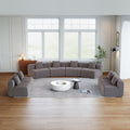 Roomfitters 4 Piece Modular Single Seat Set Curved Low Profile Sectional Couch With 4 Pillows For Large Living Rooms