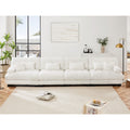 Roomfitters 4 Seater Modular Chenille Sofa Deep Seat Cloud Couch With Round Bolster Armrests