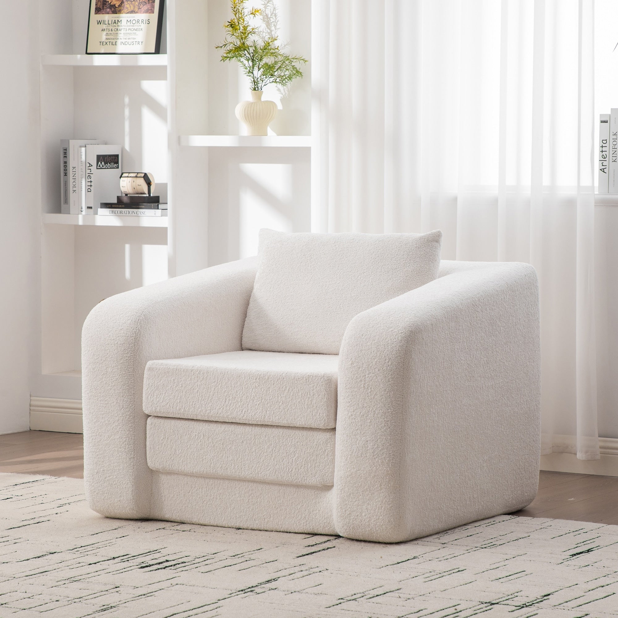Roomfitters 40 Foldable Single Sofa Bed Convert Sleeper Chair Upholstered Convertible Floor Couch Lounger