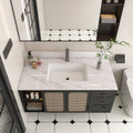 Roomfitters 43 Inch Bianco Carrara Venato Vanity Top With Rectangular Undermount Sink Sintered Stone Counter White