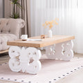 Roomfitters 47 Inch Ornate Scroll Base Coffee Table Base With Natural Wood Top