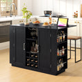 Roomfitters 47.2 Inch Counter Height Bar Cabinet Sideboard Buffet Table Foldable Drop Leaf Built In Power