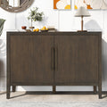 Roomfitters 47.25 Inch Farmhouse Sideboard 2 Door Buffet Cabinet Wooden Storage Console Metal Handles