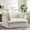 Roomfitters 47.2 Oversized Accent Chair Chenille Armchair With Deep Wide Seat Throw Pillows Modern Lounge Sofa