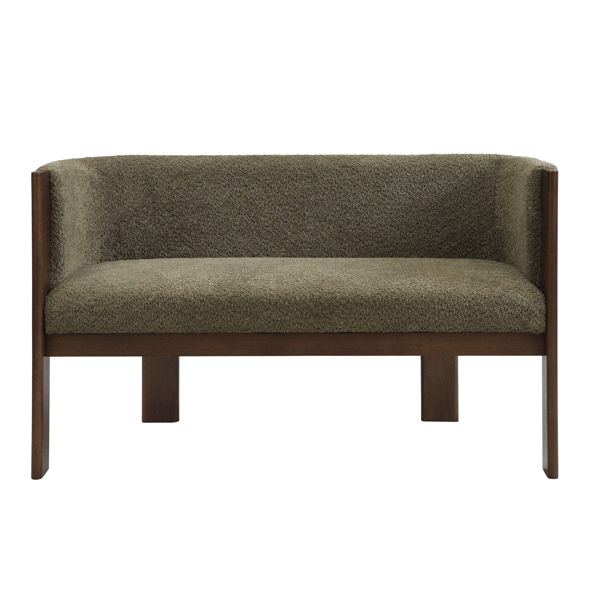 Roomfitters 48.5 Inch Modern Boucl Loveseat Compact 2 Seater Sofa Ash Base Small Space Bench