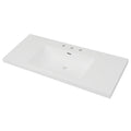Roomfitters 48 Resin Bathroom Vanity Top With Integrated Basin 8 Inch Widespread 3 Hole Drill Bright White
