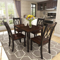 Roomfitters 5 Piece Dining Table Set Rectangular Wood Kitchen Table And 4 X Back Chairs Transitional Style