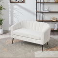 Roomfitters 50.2 Loveseat Accent Couch Modern Channel Tufted Upholstered Settee Sofa With Metal Legs For Living Room