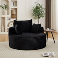 Roomfitters 50 Round Corduroy Single Sofa Ribbed Cuddle Chair With 3 Accent Pillows For Living Room Bedroom