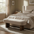 Roomfitters 51 Upholstered Dining Bench Modern Oval Padded Seat With Triple Clustered Pillar Legs For Entryway