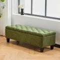 Roomfitters 51 Boucle Storage Ottoman Bench Button Tufted Upholstered Entryway Bench With Lift Top And Wood Legs