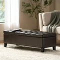 Roomfitters 51 Storage Ottoman Bench Button Tufted Pu Leather Lift Top Upholstered Entryway Bench With Wood Legs