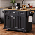 Roomfitters 54 Kitchen Island With Wood Top Rolling Storage Cabinet With 3 Drawers And 3 Doors Spice Rack