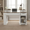 Roomfitters 55 Farmhouse Office Desk With Barn Door Cabinet Pegboard Charging Station