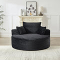 Roomfitters 55 Round Single Sofa Ribbed Corduroy Cuddle Chair With 3 Accent Pillows For Living Room Bedroom