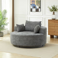 Roomfitters 55 Single Swivel Cuddle Chair Oversized Round Chenille Upholstered Armchair With 3 Accent Pillows