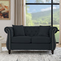 Roomfitters 58.8 Chesterfield Upholstered Loveseat 2 Seater Sofa With Button Accented Back And Nailhead Trim Gold Legs