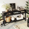 Roomfitters 59.1 Farmhouse Entryway Table With 3 Drawers Slim Console Sofa Table With Open Shelf For Hallway