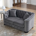 Roomfitters 59 Modern Chesterfield Loveseat Upholstered 2 Seater Sofa With Nailhead Trim For Small Spaces