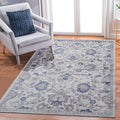 Roomfitters 5X7 Machine Washable Boho Vintage Area Rug Non Slip Pet Friendly Indoor Living Room Decor Carpet Blue 5 X 7