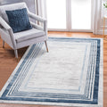 Roomfitters 5X7 Machine Washable Boho Vintage Area Rug Non Slip Pet Friendly Indoor Living Room Decor Carpet Blue 5 X 7