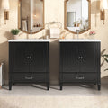 Roomfitters 60 Double Bathroom Vanity Set With Ceramic Sinks Diamond Grid Cabinets And Customizable Storage Dividers