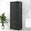 Roomfitters 61 Tall Bathroom Storage Cabinet With 2 Drawers And Shelves Narrow Linen Tower Floor Cupboard Shaker Door