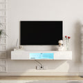 Roomfitters 63 Floating Tv Stand Wall Mounted With 16 Color Leds Modern Entertainment Center Media Console Cabinet