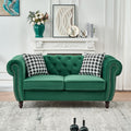 Roomfitters 65 Classic Chesterfield Upholstered Loveseat With Scrolled Arms Nailhead Trim Button Back Couch