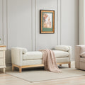 Roomfitters 66.34 Upholstered Bench With Arms And Bolster Pillows Modern Daybed Chaise For Living Room Bedroom